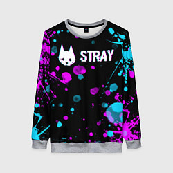 Свитшот женский Stray - кляксы - неон, цвет: 3D-меланж