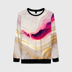 Женский свитшот Золотые и розовые мраморные узоры