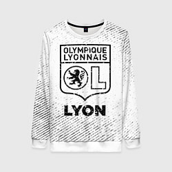 Свитшот женский Lyon с потертостями на светлом фоне, цвет: 3D-белый