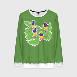 Свитшот женский Яркие Амадины, цвет: 3D-белый