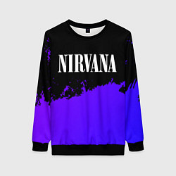Свитшот женский Nirvana purple grunge, цвет: 3D-черный
