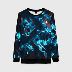 Свитшот женский Неоновая змейка, цвет: 3D-черный