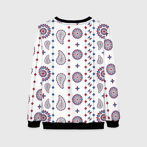 Женский свитшот Узор из мандал с огурцами / 3D-Черный – фото 2