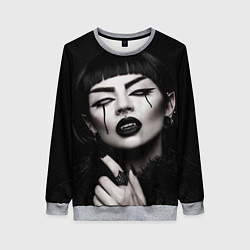 Свитшот женский Девушка - вампир, цвет: 3D-меланж