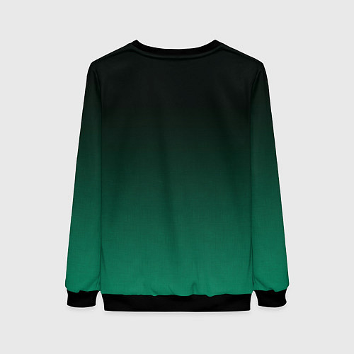 Женский свитшот Черный и бирюзово - зеленый, текстурированный под / 3D-Черный – фото 2