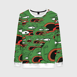 Свитшот женский Пепе лягушка, цвет: 3D-белый