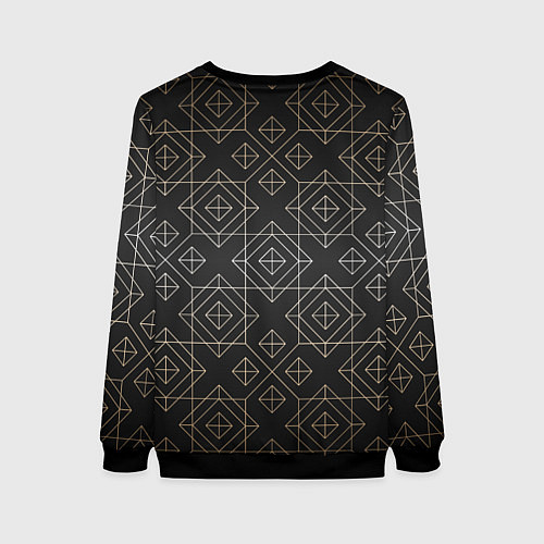Женский свитшот Black gold- Ромбы / 3D-Черный – фото 2