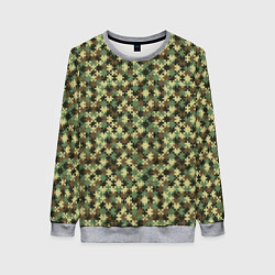 Свитшот женский Милитари пазлы, цвет: 3D-меланж