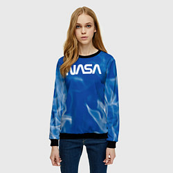 Свитшот женский Nasa - пламя, цвет: 3D-черный — фото 2