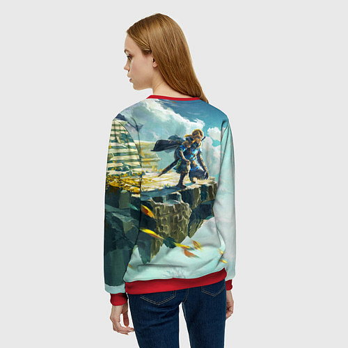 Женский свитшот The Legend of Zelda: Tears of the Kingdom Линк / 3D-Красный – фото 4