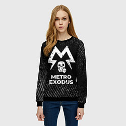 Свитшот женский Metro Exodus с потертостями на темном фоне, цвет: 3D-черный — фото 2