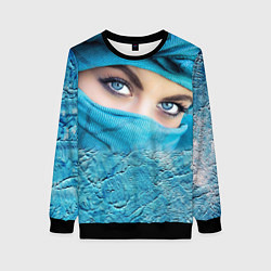 Свитшот женский Синеглазая девушка в хиджабе, цвет: 3D-черный