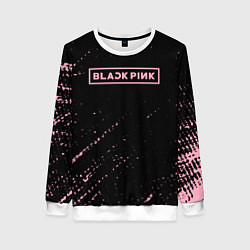 Свитшот женский Black pink розовые брызги, цвет: 3D-белый