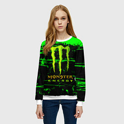 Свитшот женский Monster energy green neon, цвет: 3D-белый — фото 2