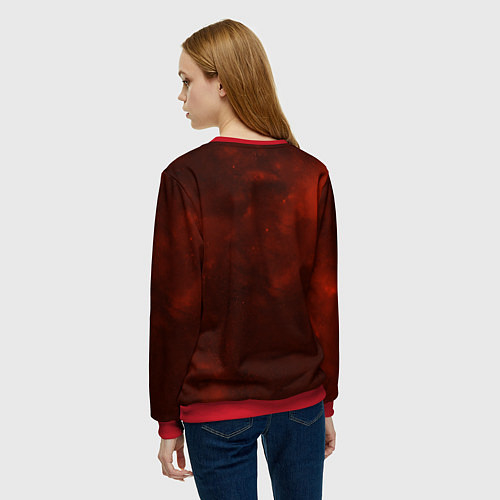 Женский свитшот ПИРО элемент Genshin Impact / 3D-Красный – фото 4