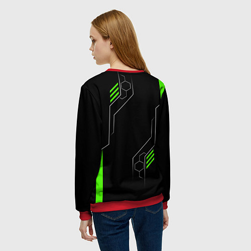 Женский свитшот Samurai - Зеленые технологии / 3D-Красный – фото 4