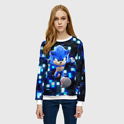 Свитшот женский Sonic neon squares, цвет: 3D-белый — фото 2