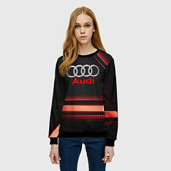 Свитшот женский Audi абстракция карбон, цвет: 3D-черный — фото 2