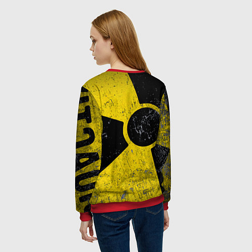 Женский свитшот STALKER радиационная опасность / 3D-Красный – фото 4