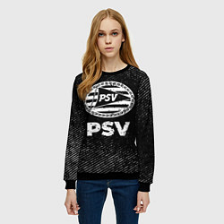 Свитшот женский PSV с потертостями на темном фоне, цвет: 3D-черный — фото 2