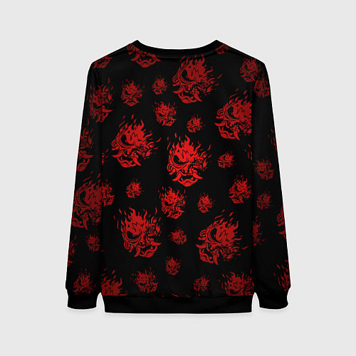 Женский свитшот Samurai - Красный паттерн - Cyberpunk / 3D-Черный – фото 2