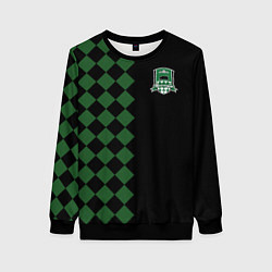 Свитшот женский ФК Краснодар ромбики, цвет: 3D-черный