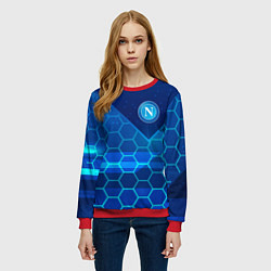 Свитшот женский Napoli Соты абстракция, цвет: 3D-красный — фото 2