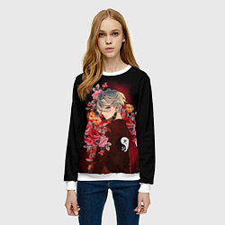 Свитшот женский Изана в цветах, цвет: 3D-белый — фото 2