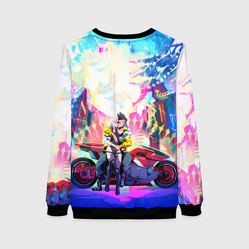Женский свитшот Cyberpunk Edgerunners Люси и Дэвид / 3D-Черный – фото 2
