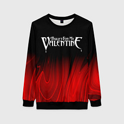 Женский свитшот Bullet For My Valentine red plasma