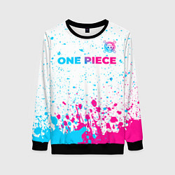 Женский свитшот One Piece neon gradient style: символ сверху