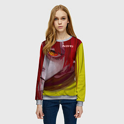 Свитшот женский Человек-бензопила взгляд Макимы, цвет: 3D-меланж — фото 2