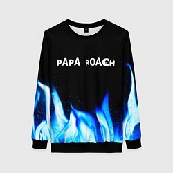 Свитшот женский Papa Roach blue fire, цвет: 3D-черный