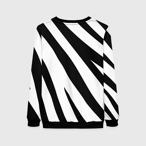 Женский свитшот Камуфляж зебры / 3D-Черный – фото 2