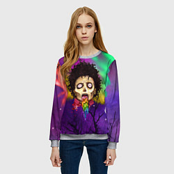 Свитшот женский Зомби с радугой, цвет: 3D-меланж — фото 2