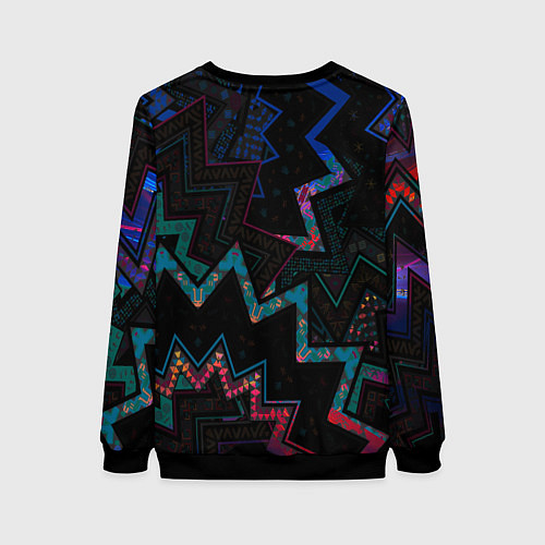 Женский свитшот Этнический Узор / 3D-Черный – фото 2
