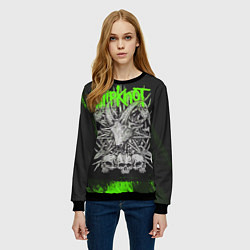 Свитшот женский Slipknot green logo, цвет: 3D-черный — фото 2