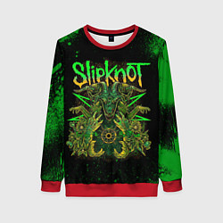 Свитшот женский Slipknot green satan, цвет: 3D-красный