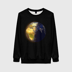 Свитшот женский Планета Земля, день и ночь, цвет: 3D-черный