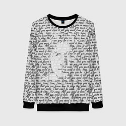 Свитшот женский Джон Леннон, портрет и слова песни, цвет: 3D-черный