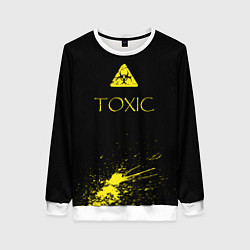 Свитшот женский TOXIC - Биологическая опасность, цвет: 3D-белый