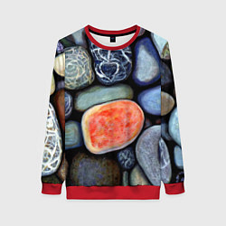 Свитшот женский Цветные камушки, цвет: 3D-красный