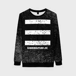 Свитшот женский OneRepublic с потертостями на темном фоне, цвет: 3D-черный