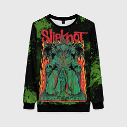 Женский свитшот Slipknot green satan