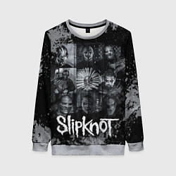 Свитшот женский Slipknot black & white style, цвет: 3D-меланж