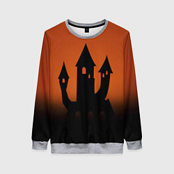 Свитшот женский Halloween - замок ведьм, цвет: 3D-меланж