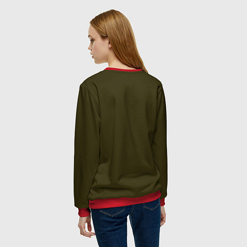 Женский свитшот Котьмак Плотва коричневый / 3D-Красный – фото 4