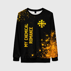 Свитшот женский My Chemical Romance - gold gradient: надпись, симв, цвет: 3D-черный