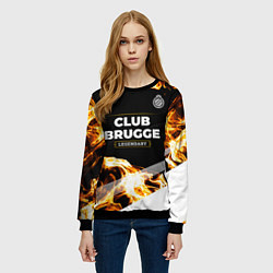 Свитшот женский Club Brugge legendary sport fire, цвет: 3D-черный — фото 2