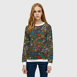 Свитшот женский Шпаргалка по химии, цвет: 3D-белый — фото 2